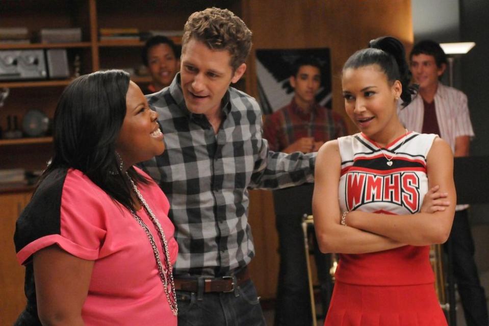 Amber Riley, Matthew Morrison and Naya Rivera in Glee | FOX via Getty Images