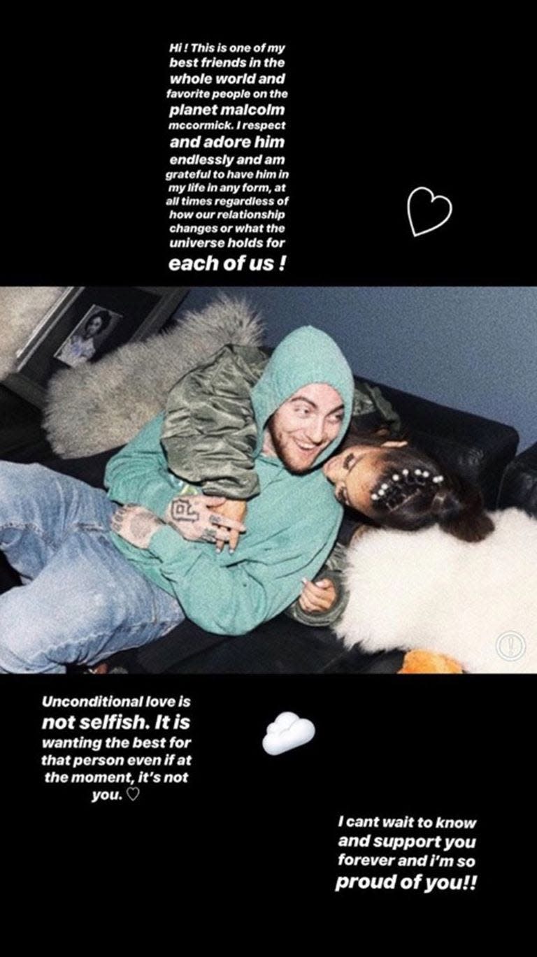 ariana grande mac miller instagram story