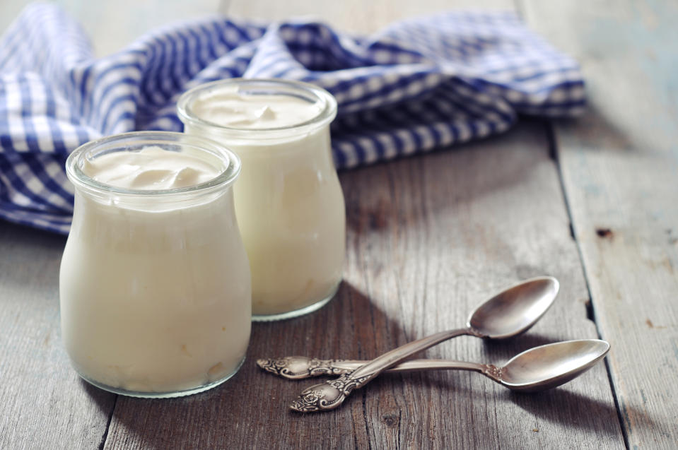 Greek yogurt in a glass jars (Getty Images)