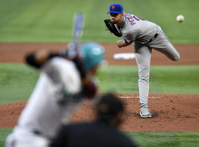 MIAMI, FL - MARCH 31: Miami Marlins starting pitcher Jesus Luzardo (44)  makes the start for the Marlins during the game between the New York Mets  and the Miami Marlins on Friday