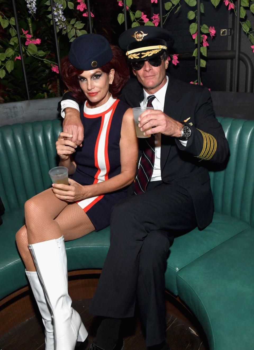 Cindy Crawford and Rande Gerber - Flight Attendant and Pilot