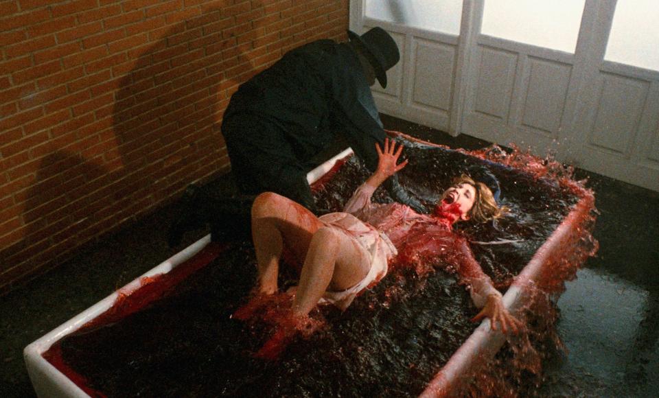 A mysterious figure dumps a woman into a literal pool of blood in "Pieces"