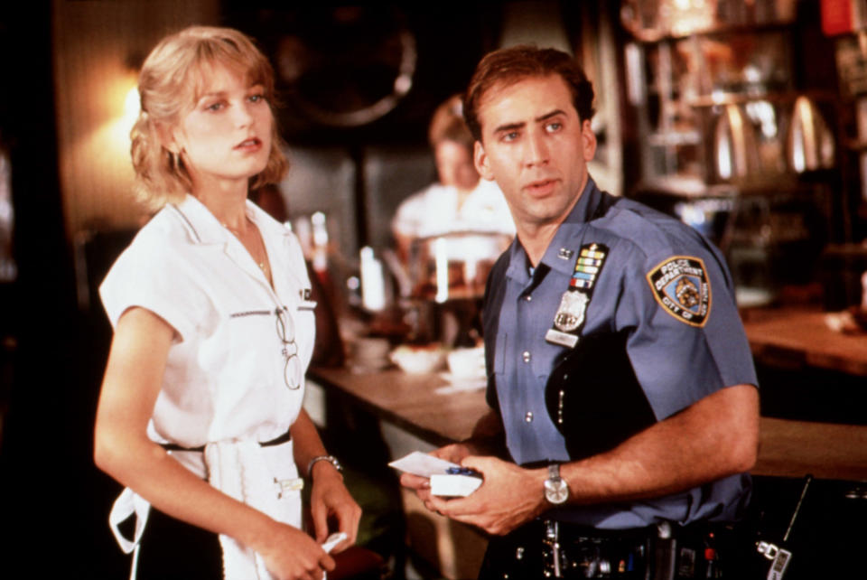 Bridget Fonda and Nicolas Cage in "It Could Happen to You."