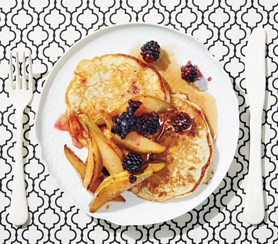 Buttermilk Pancakes With Pan-Roasted Pears and Blackberries