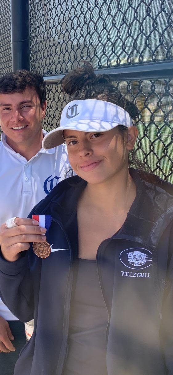 Pueblo Central High School freshman Isabella Guzman poses with her girls state tournament medal on Saturday at Memorial Park in Colorado Springs. [Courtesy photo/Russ Guerrero]