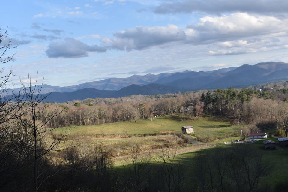 The view from in front of the swing at the top of the hill on the main trail at Bailey Mountain Preserve and Park. The Mars Hill Town Board voted to rename the trail in honor of Richard L. Hoffman, a former administrator at Mars Hill College.