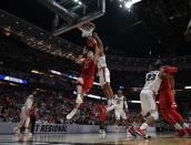 March 30, 2019; Anaheim, CA, USA; Texas Tech Red Raiders guard Matt Mooney (13) shoots against the Gonzaga Bulldogs during the second half in the championship game of the west regional of the 2019 NCAA Tournament at Honda Center. Mandatory Credit: Richard Mackson-USA TODAY Sports