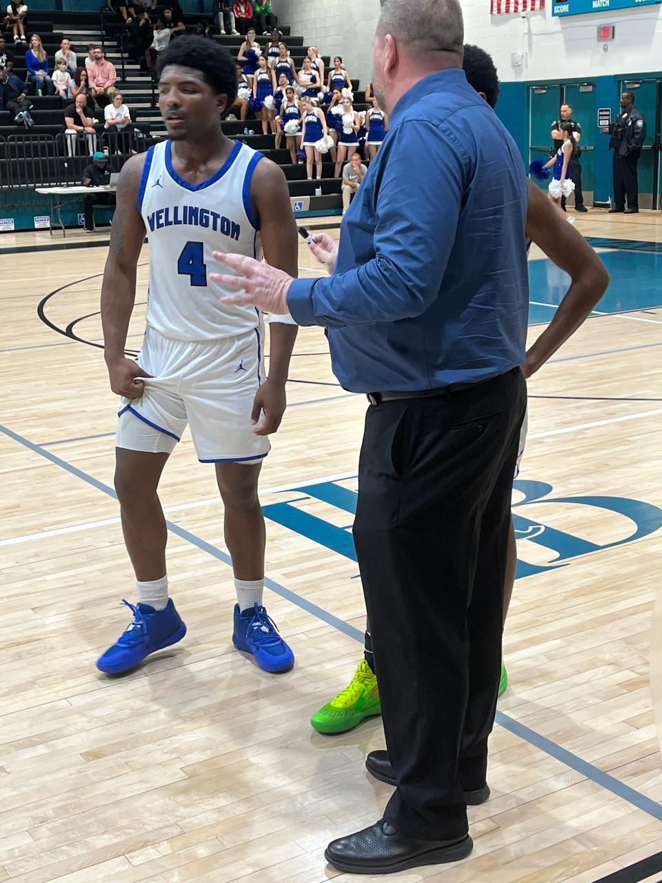 Wellington guard Reggie Reinhardt (4) scored 13 of his game-high 18 points in the first quarter against Palm Beach Central on Thursday night.