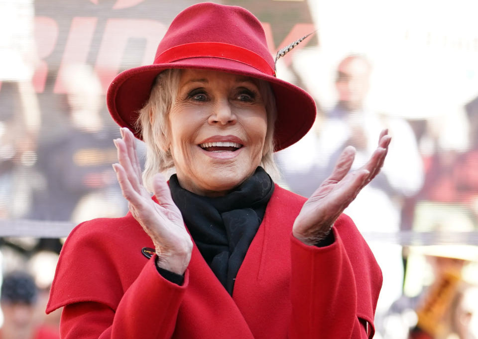 Hollywood star Jane Fonda is 82 years old - the age at which happiness is claimed to peak [Image: Getty]