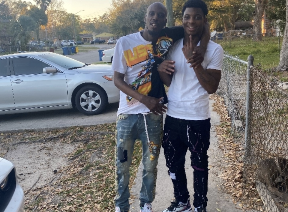 Craig Aiken, left, is with his son Craivon Aiken, 20, who was shot and killed Wednesday at a Jacksonville apartment complex. He's the younger brother of Kamiyah Mobley, who was abducted from a Jacksonville hospital as a newborn child in 1998 and eventually reunited with family several years later.