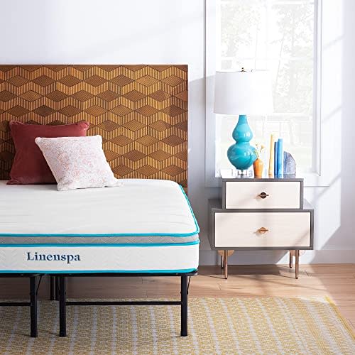 LINENSPA 8 Inch Memory Foam and Innerspring Hybrid Mattress – Queen Mattress – Bed in a Box – M…