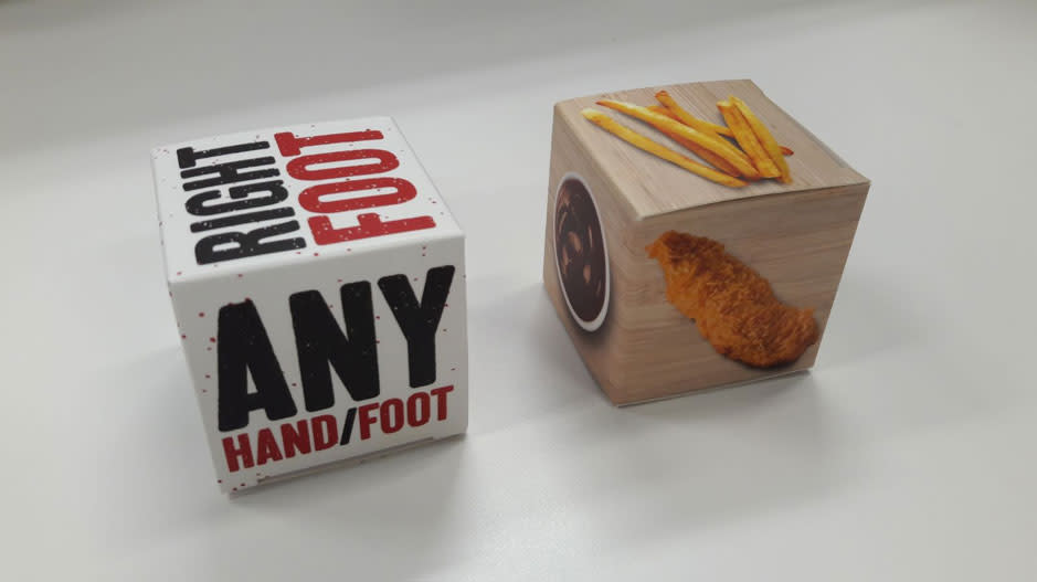 KFC Dipster Game dice. (PHOTO: KFC Singapore)