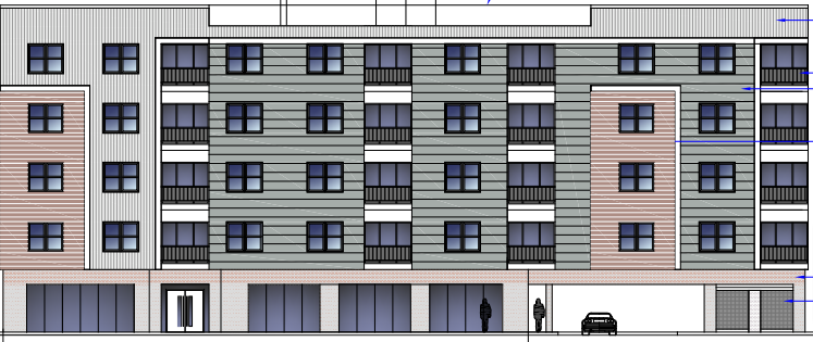 A rendering of the project at 393-397 Shrewsbury St.