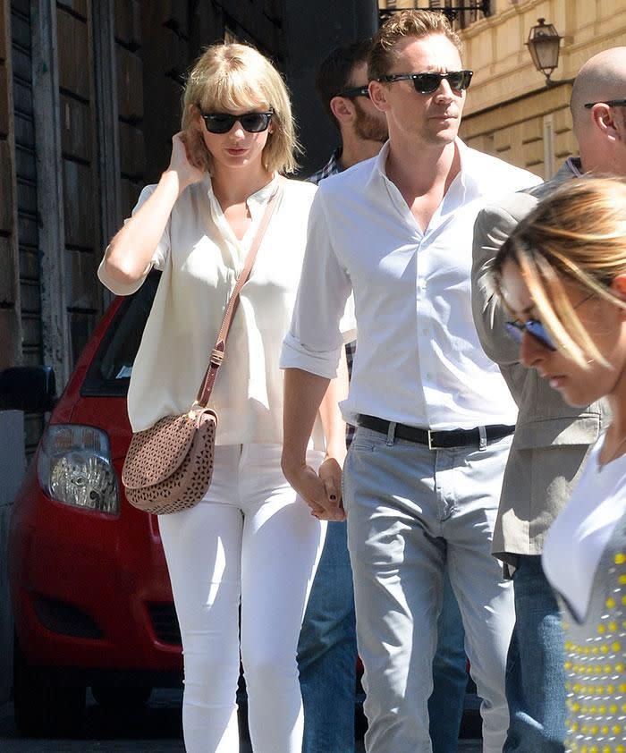 Tay and Tom wondering the streets of Rome. Source: Splash.