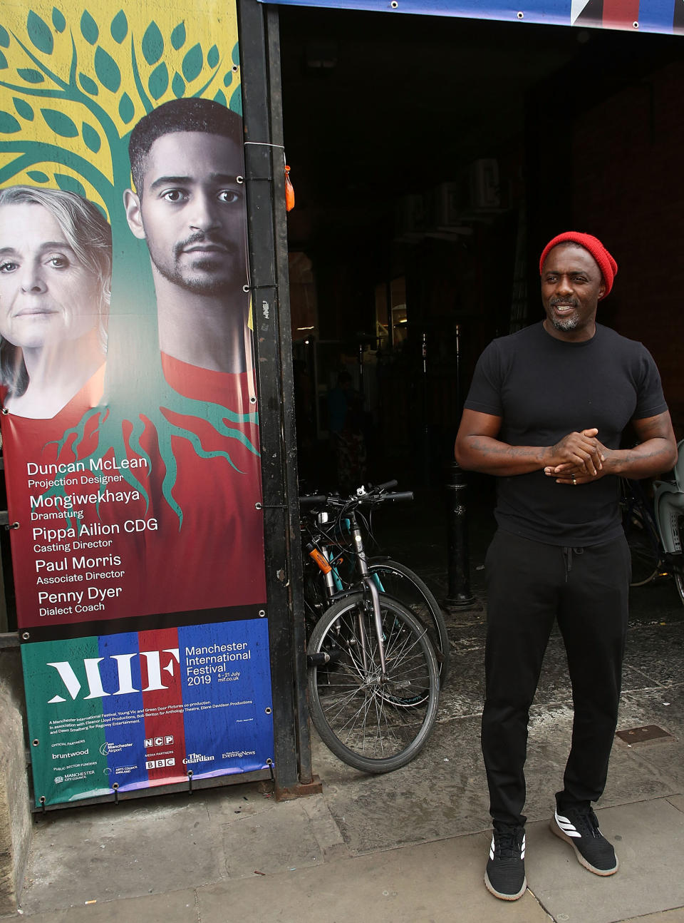 MANCHESTER, ENGLAND - JULY 04:  Idris Elba arrives for the press night performance of "Tree" by Idris Elba and Kwame Kwei-Armah during the Manchester International Festival at Upper Campfield Market Hall on July 4, 2019 in Manchester, England.  (Photo by David M. Benett/Dave Benett/Getty Images)