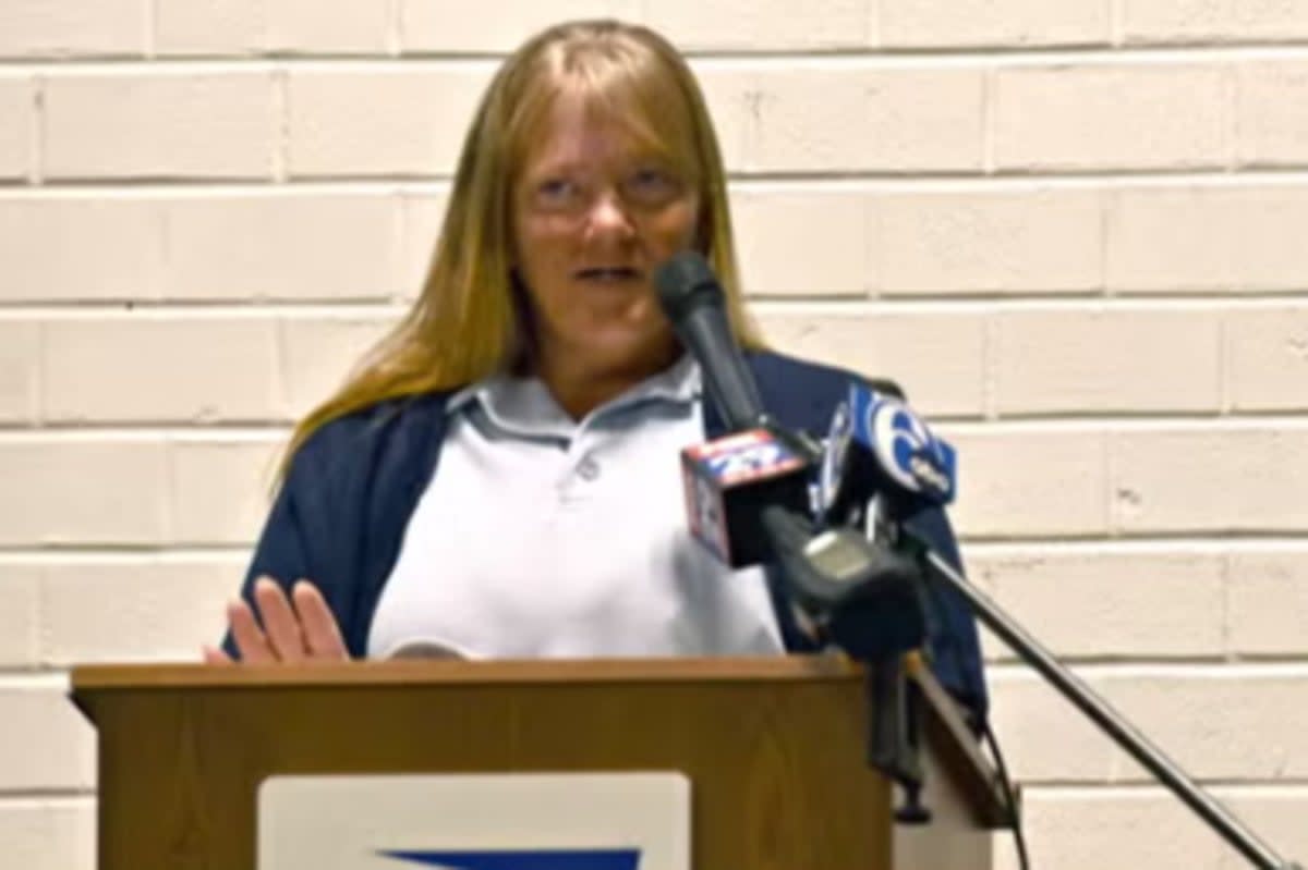 USPS worker Tara Snyder (pictured) didn’t realize she was in danger when she went about her usual 10-mile delivery route in Pennsylvania   (USPS)
