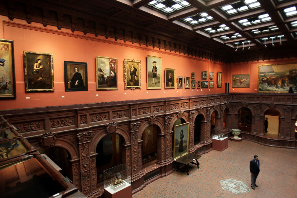 The central courtyard of the Hispanic Society of America is seen in the Washington Heights section of New York, Tuesday, Feb. 21, 2012. (AP Photo/Seth Wenig)