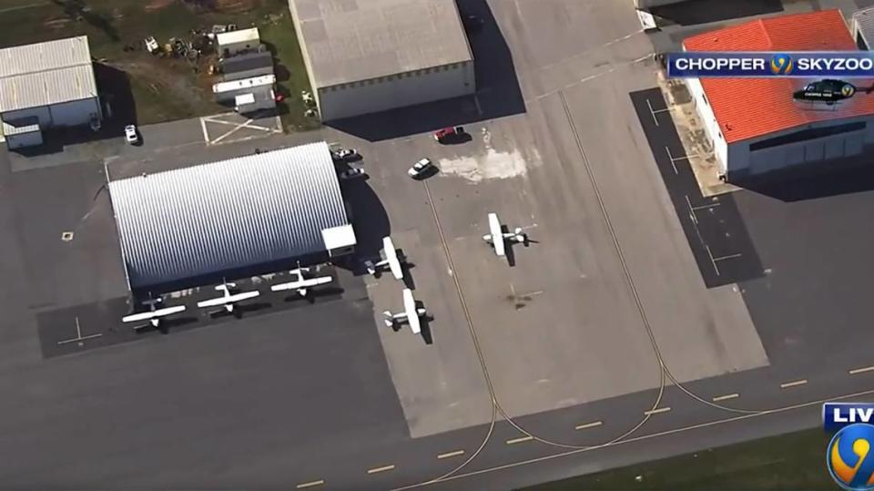The Charlotte-Monroe Executive Airport closed around 4 p.m. Thursday, due to a bomb threat. WSOC