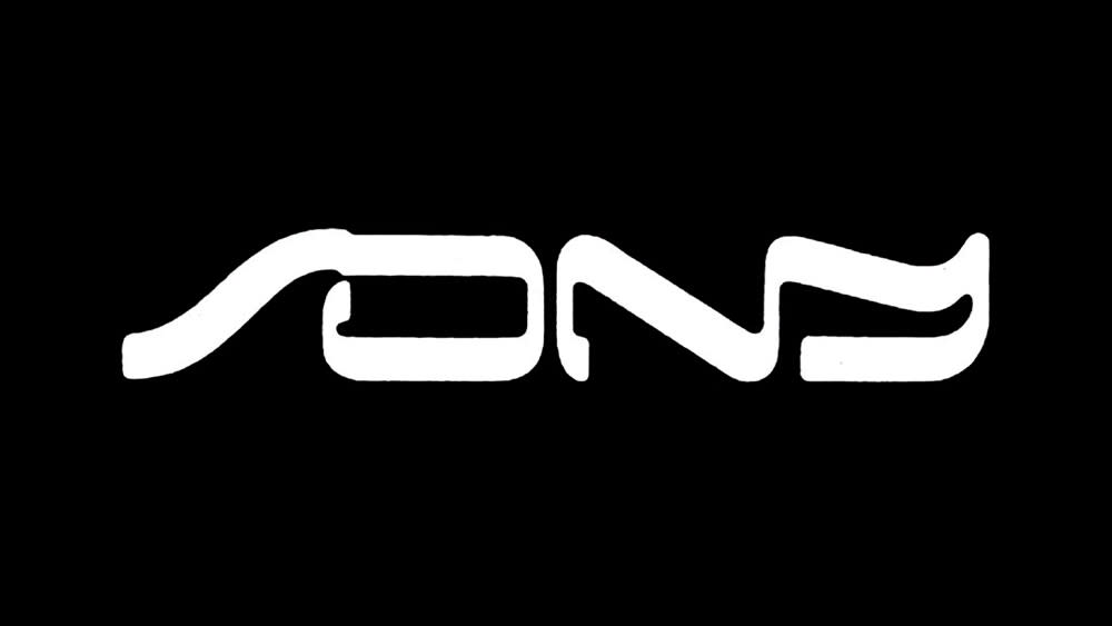  An unused Sony logo design in white on a black background. 