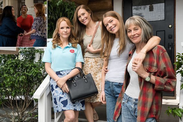 <p>Richard Ducree/Netflix; Kailey Schwerman/Hallmark Media</p> Brooke Elliott, Heather Headley and Joanna Garcia Swisher in Sweet Magnolias; and Lea Thompson Schuyler Fisk, Genevieve Angelson and Wendie Malick in The Chicken Sisters