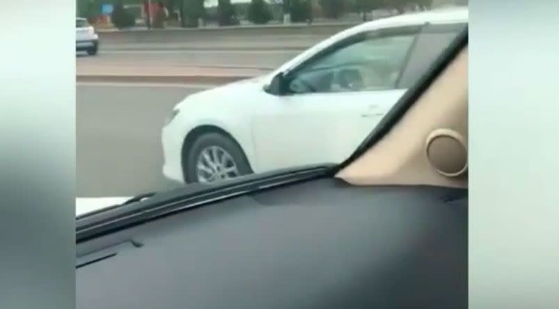 Footage has emerged of what appears to be a young child driving a Toyota Camry. Source: CEN