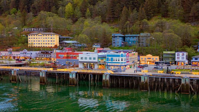 Juneau, United Stated - May 17, 2011: Business located along South Franklin Street in downtown Juneau, Alaska.