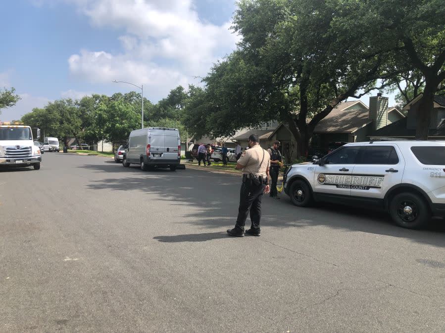 The Travis County Sheriff's Office is investigating a homicide in the 13000 block of Amarillo Avenue in northwest Austin on May 20, 2024. (KXAN Photo/Ed Zavala)