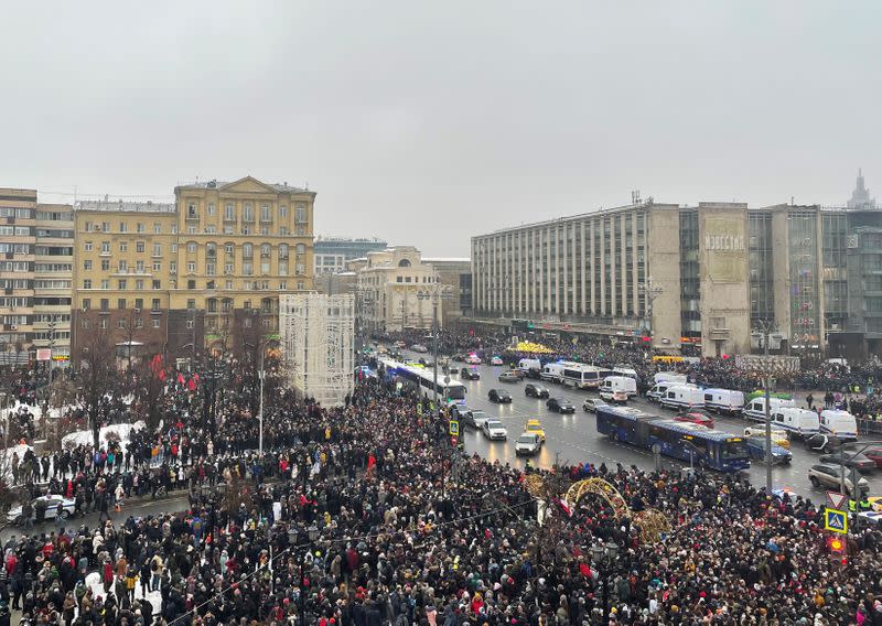 Navalny supporters protest his arrest in Moscow