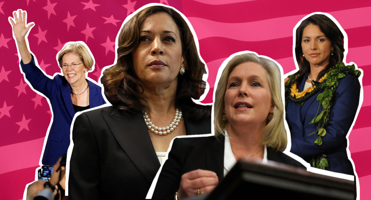An unprecedented number of women have announced a bid for the 2020 presidential election. (Credit: MAKERS/Nathalie Gonzalez)