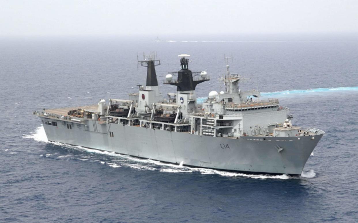 HMS Albion angered China by sailing near the Paracel Islands claimed by China last month - PA