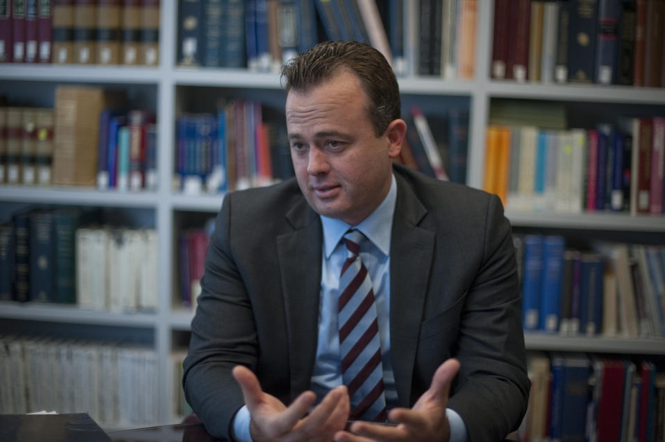 Kirk Adams&nbsp;sits during an interview at Roll Call in Washington, D.C.&nbsp;