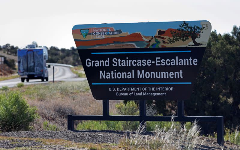 FILE PHOTO: The entrance to Grand Staircase-Escalante National Monument is seen outside of Escalante, Utah