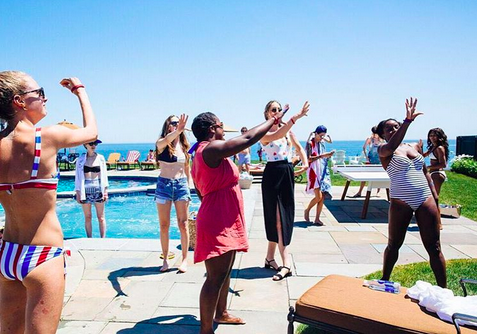 Not all the musical acts were as polished. Outside by the pool, they broke into an impromptu rendition of ’NSYNC’s “Bye, Bye, Bye” — with all the dance moves, Uzo shared. (Photo: Instagram)