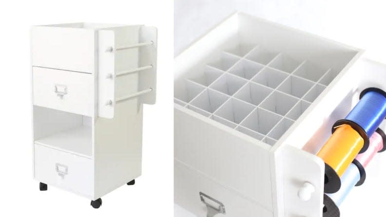 This piece of furniture comes with specialized compartments with areas for specific supplies.