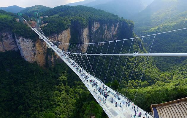 The 430-metre long bridge is not for the faint-hearted.