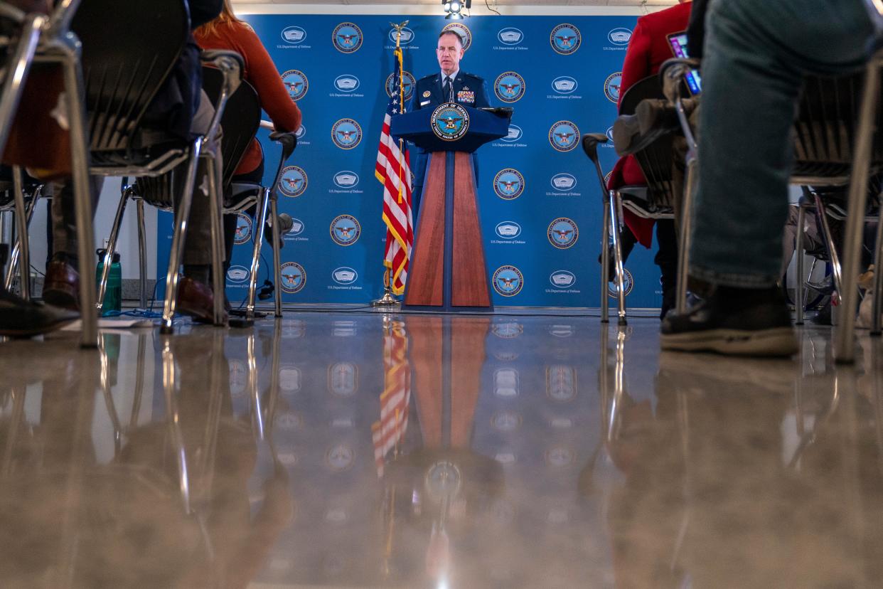 Pentagon press secretary Brigadier General Patrick Ryder is pictured on 4 February. (AP)