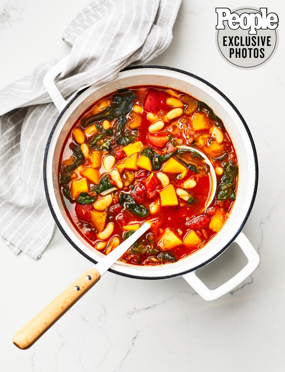 Asha Gomez: Pumpkin, Rainbow Chard & Cannellini Bean Soup