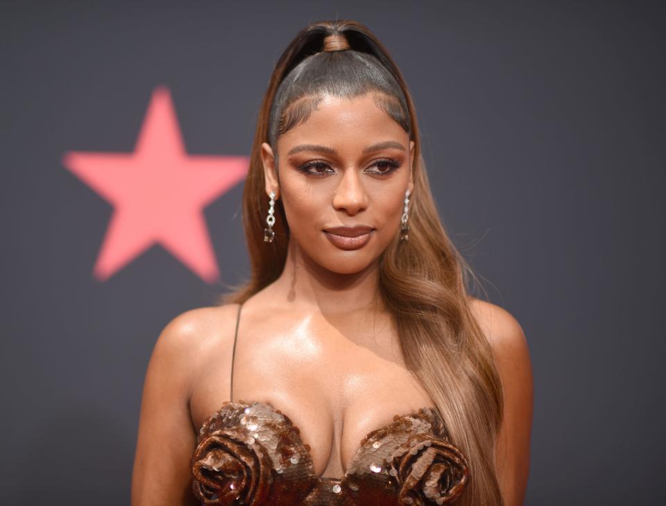 Victoria Monet arrives at the BET Awards on Sunday, June 26, 2022, at the Microsoft Theater in Los Angeles.