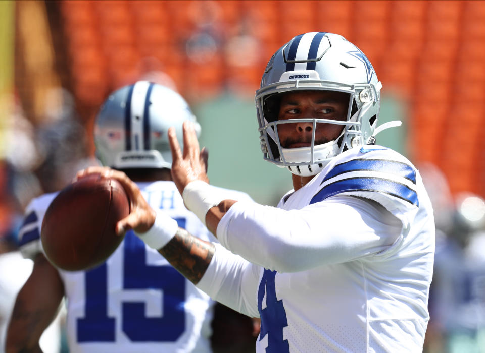 Dak Prescott and the Dallas Cowboys' offense looked good early in a preseason game against the Los Angeles Rams in Hawaii. (Getty Images)