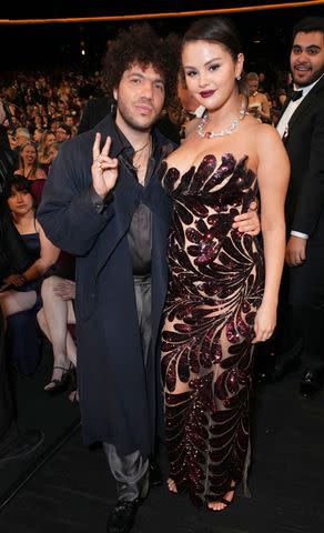 <p>Jordan Strauss/Invision for the Television Academy/AP Images</p> Benny Blanco and Selena Gomez at the 2023 Emmys in Los Angeles on Jan. 15, 2023