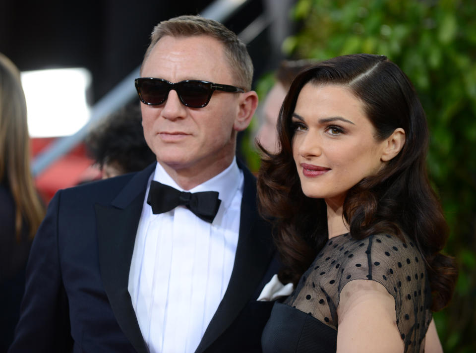 FILE - This Jan. 13, 2013 file photo shows Daniel Craig, left, and his wife Rachel Weisz at the 70th Annual Golden Globe Awards in Beverly Hills, Calif.  Craig and Weisz will star in the play 