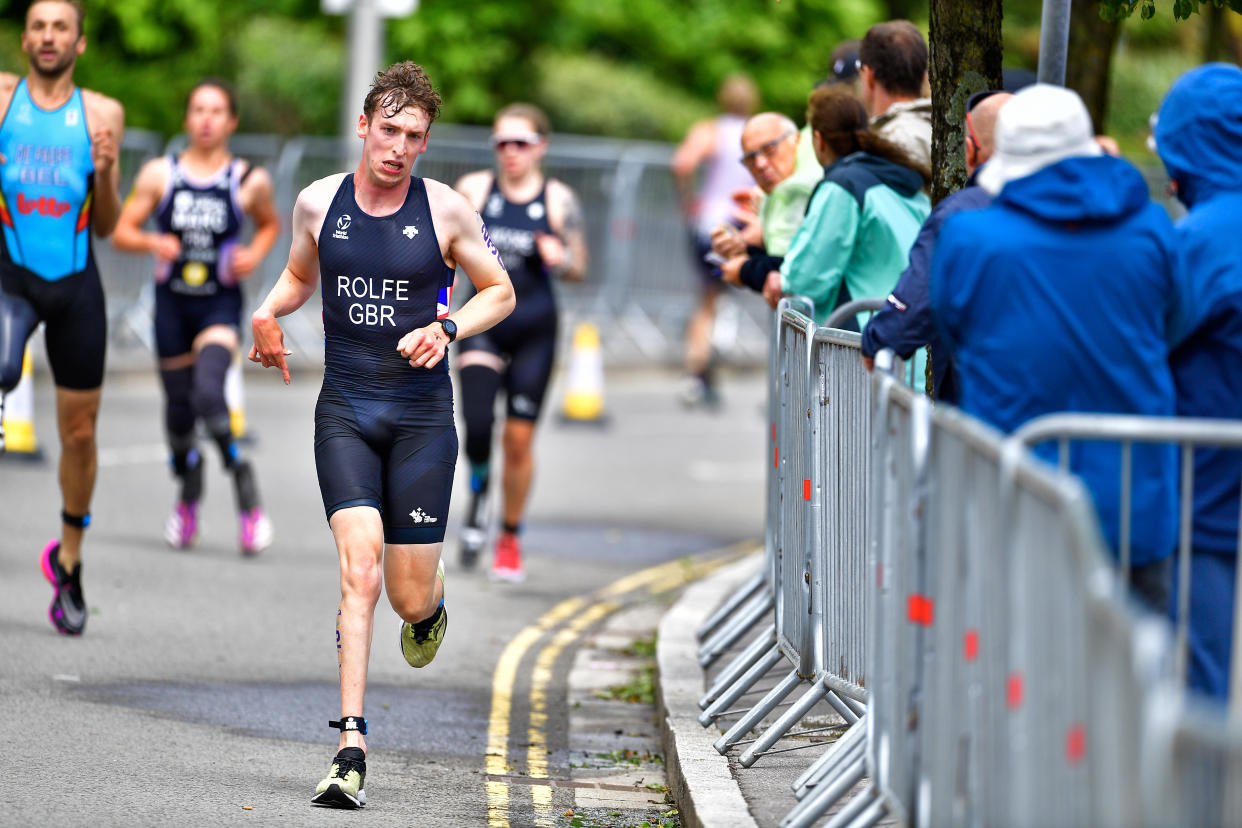 Louise Rolfe competing at the World Triathlon Para Series Swansea - British Triathlon