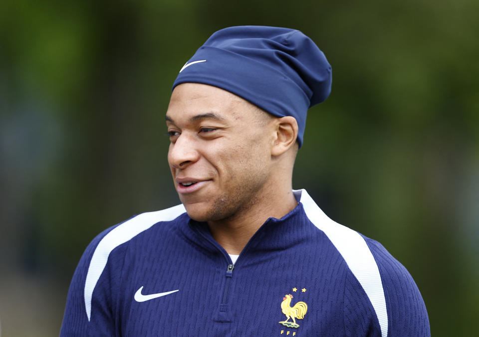 Soccer Football - Euro 2024 - France Training - Clairefontaine, France - May 30, 2024 France's Kylian Mbappe during training REUTERS/Abdul Saboor