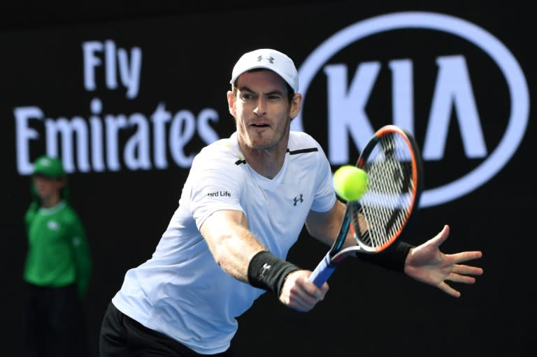 Britain's Andy Murray in action against American Sam Querrey in the third round of the Australian Open in Melbourne on January 20, 2017