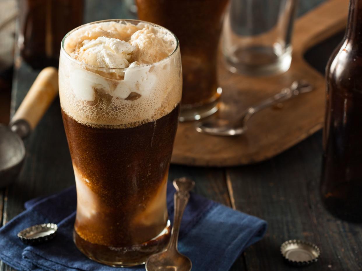 Frozen Dark Stout Beer Float with Ice Cream