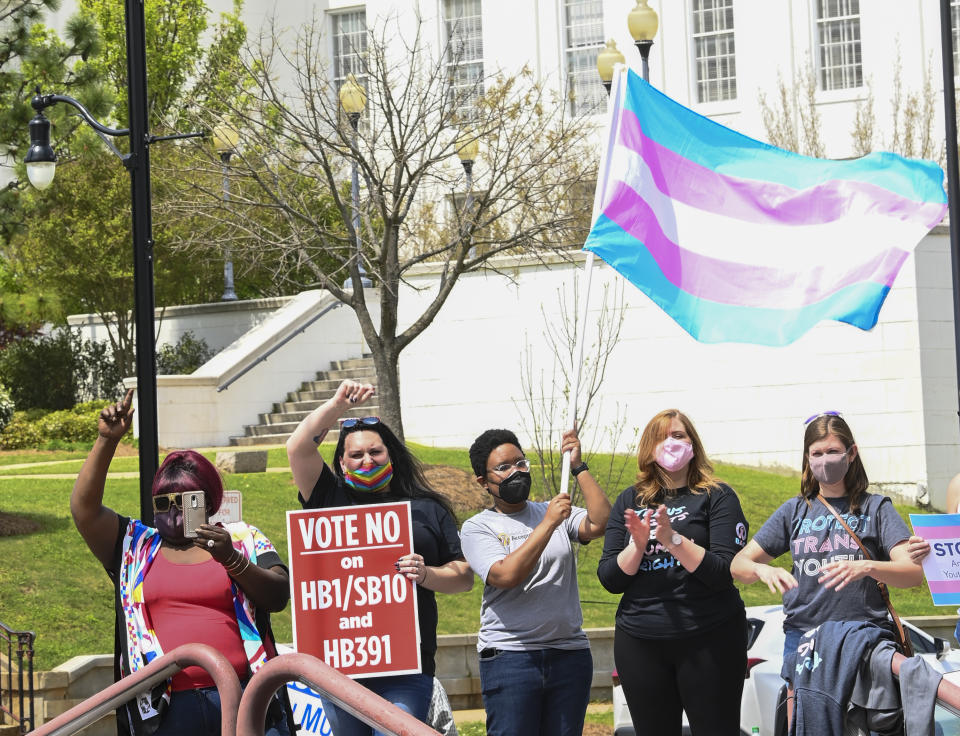 Opponents of state bills targeting transgender youth 