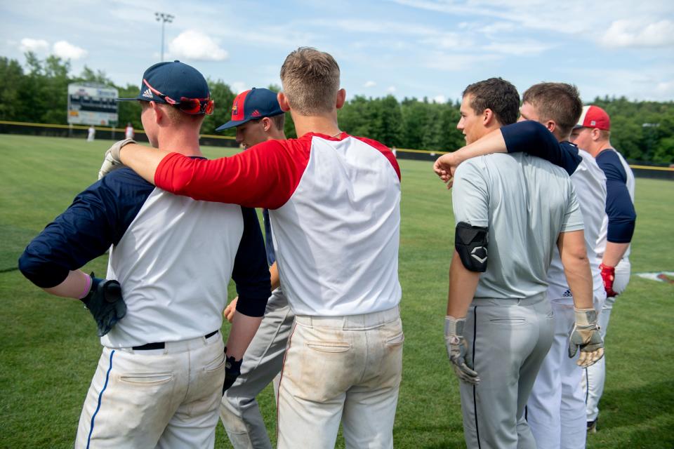 Tecumseh baseball teammates watch batting practice at the school field in Lynnville, Ind., Wednesday evening,  June 8, 2022.