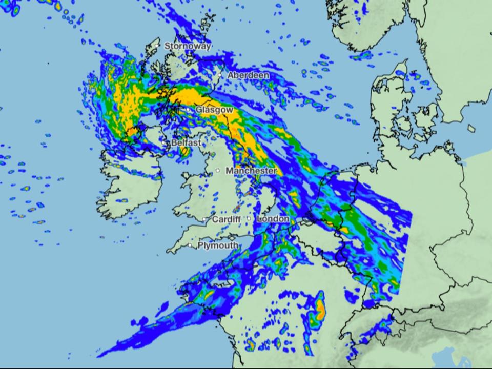 Large swathes of the UK will be affected by the storm (Met Office)