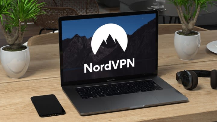 NordVPN running on a MacBook Pro.