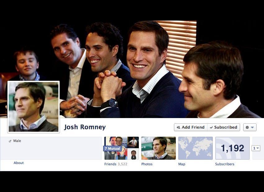 Son of Mitt Romney <a href="http://www.facebook.com/joshromney" target="_hplink">http://www.facebook.com/joshromney</a>